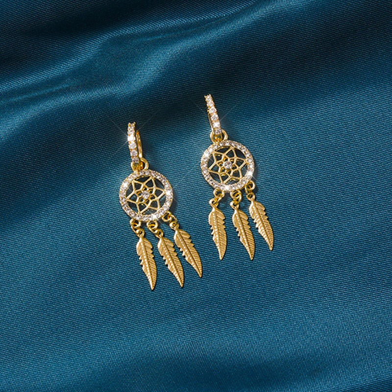 Dreamcatcher 14k kiinteää kultaa korvakorut